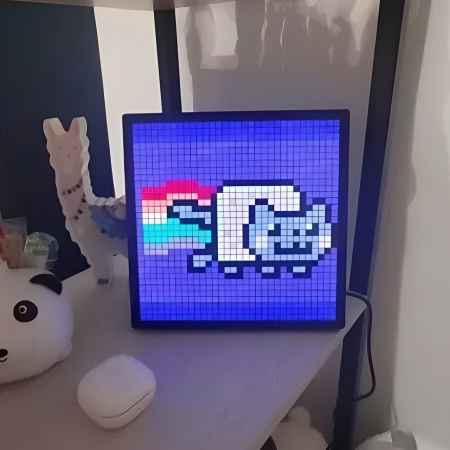 Cadouri pentru Iubit - Rama Foto Digitala Pixel Art Display LED RGB cu aplicatie smart