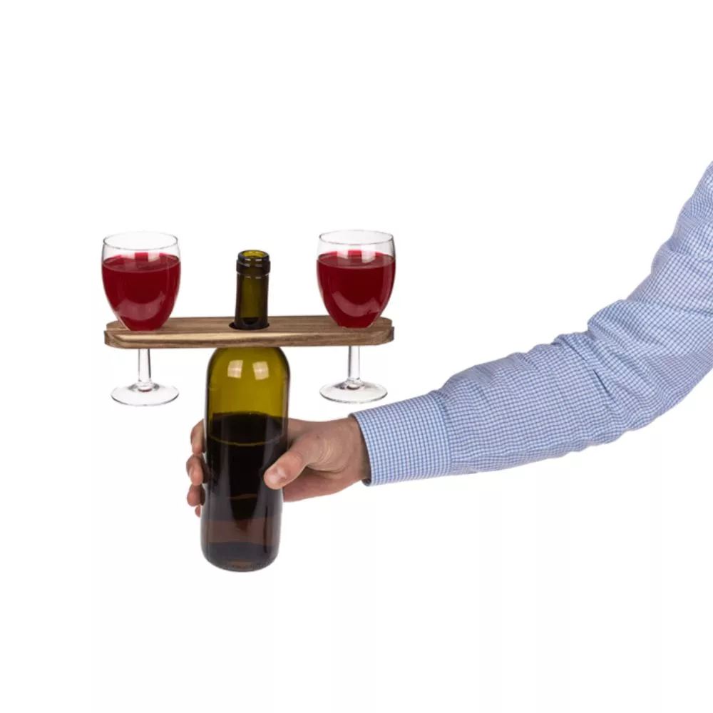 Servet vinuri cu suport pentru sticla si doua pahare [3]