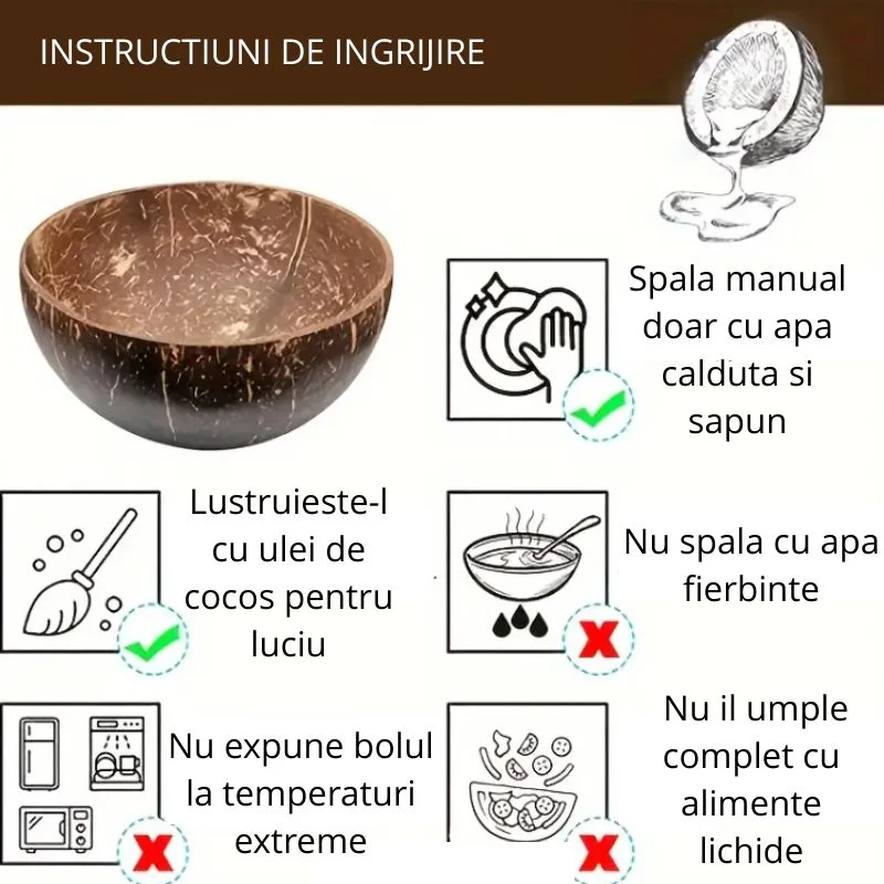 Set 2 boluri din coaja de nuca de cocos [8]