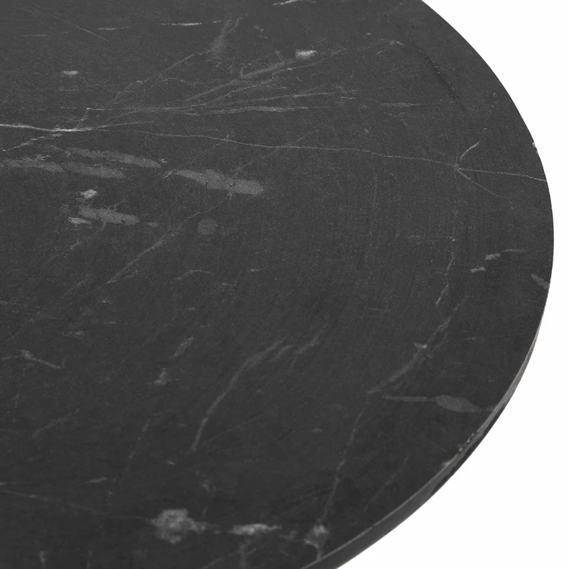 Set 3 masute rotunde Siyah gri-negru, design modern, picioare metalice [2]