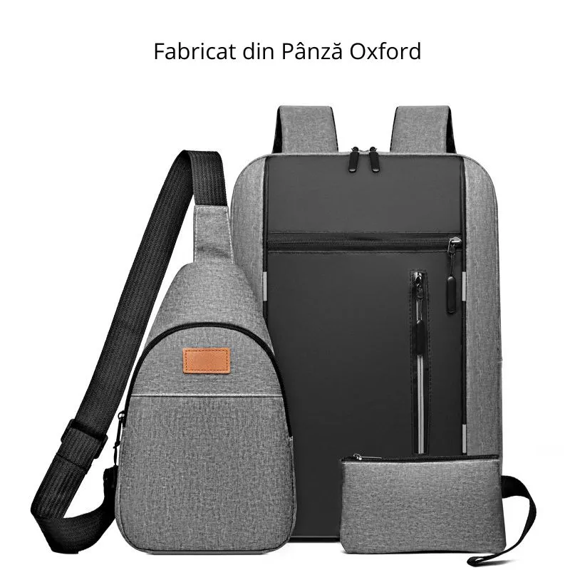 Set 3 piese Rucsac Smart Pack Gri [9]