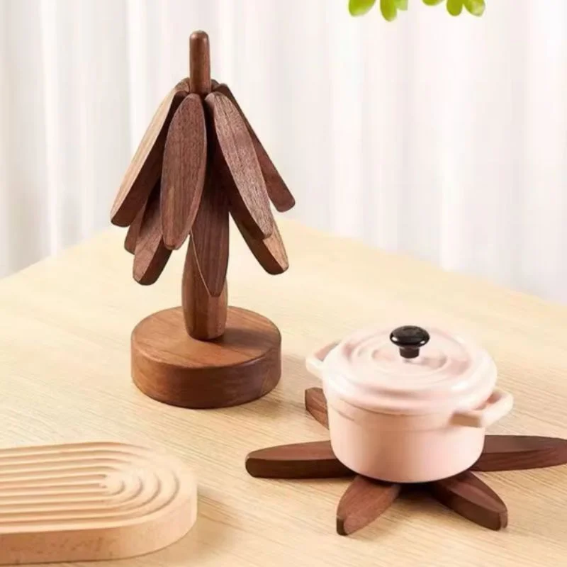 Accesorii depozitare si organizare - Set 3 suporturi din lemn pentru vase