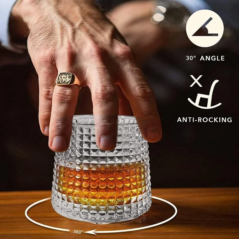 Set 4 Pahare whiskey Deluxe Rotating Diamond [5]