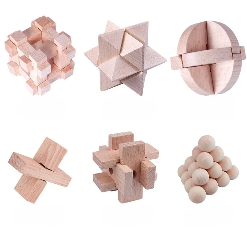 Set 6 Puzzle-uri din Lemn Kongming Lock [1]