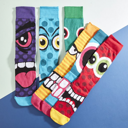 Sosete Colorate - Set 6 Sosete cu Fete Stresate