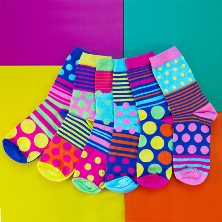 Cadouri pentru Iubita - Set 6 Sosete Polka Dots