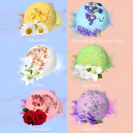 Set cadou 6 bombe de baie si petale naturale de trandafir [2]