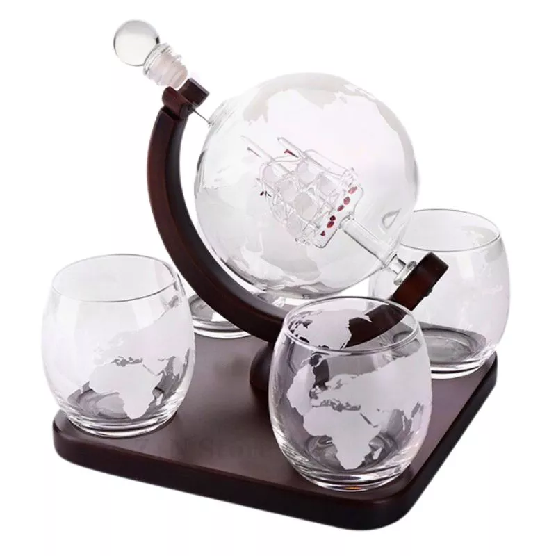 Set cadou decantor Glob Pamantesc cu 4 pahare Deluxe [24]