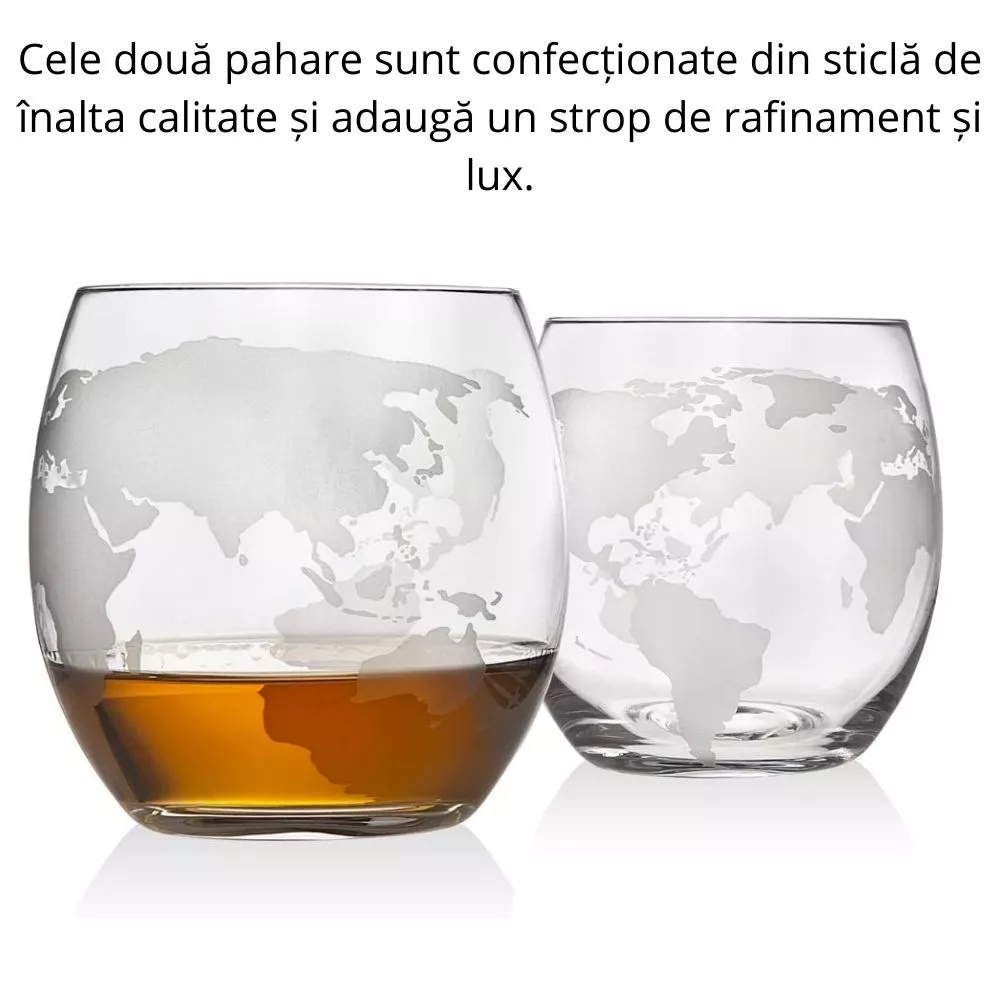 Set cadou decantor Glob Pamantesc cu doua pahare Deluxe [13]