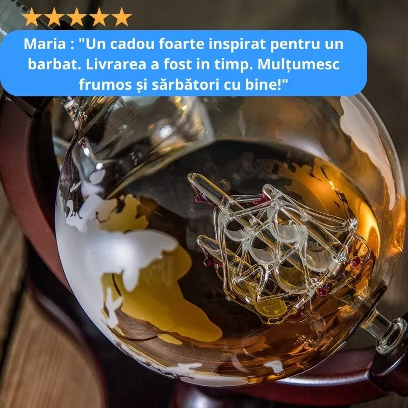 Set cadou decantor Glob Pamantesc cu doua pahare Epique [36]