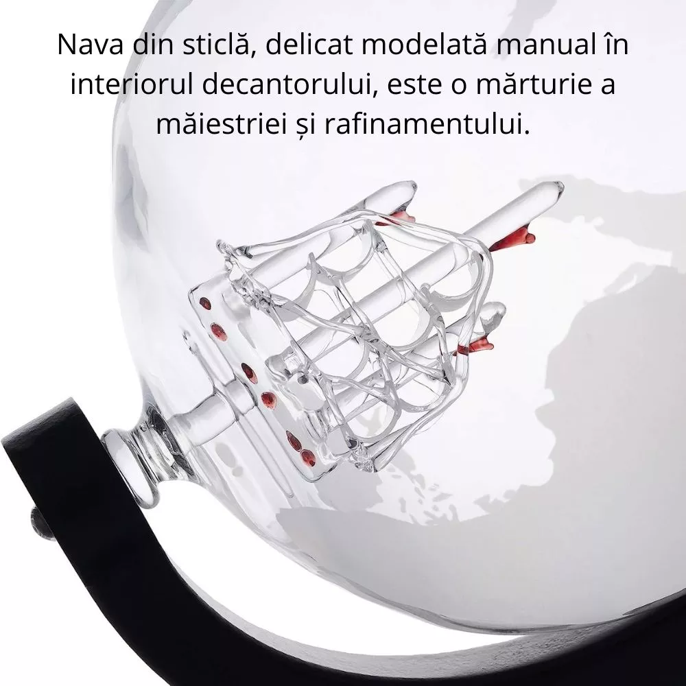 Set cadou decantor Glob Pamantesc cu doua pahare Epique [21]