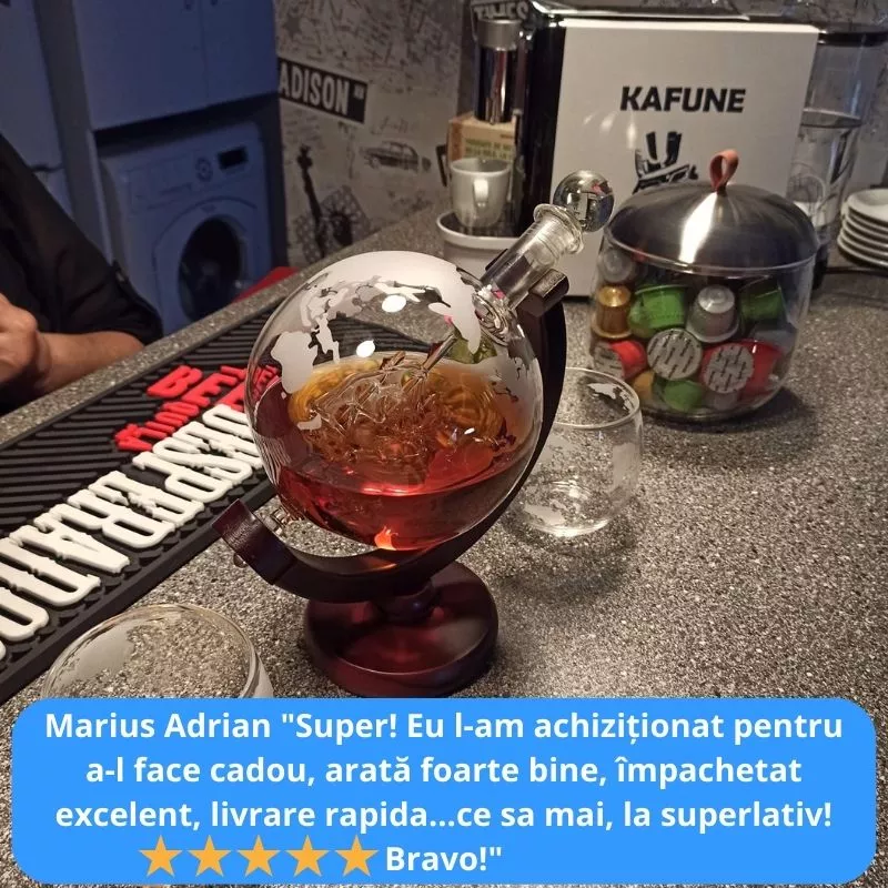 Set cadou decantor Glob Pamantesc cu doua pahare Epique [33]