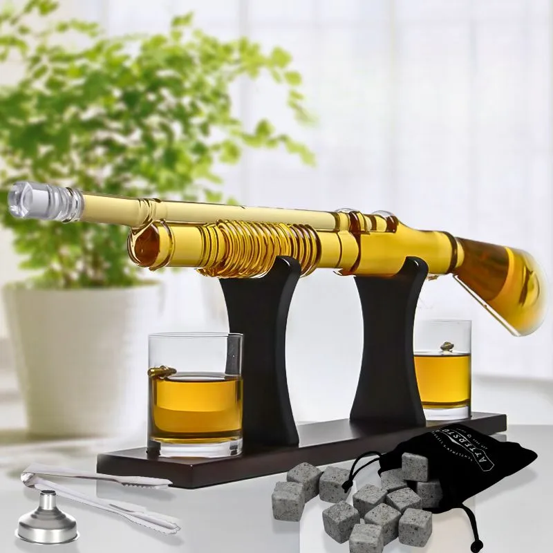 Decantoare - Set cadou decantor Shotgun si 2 pahare cu glont