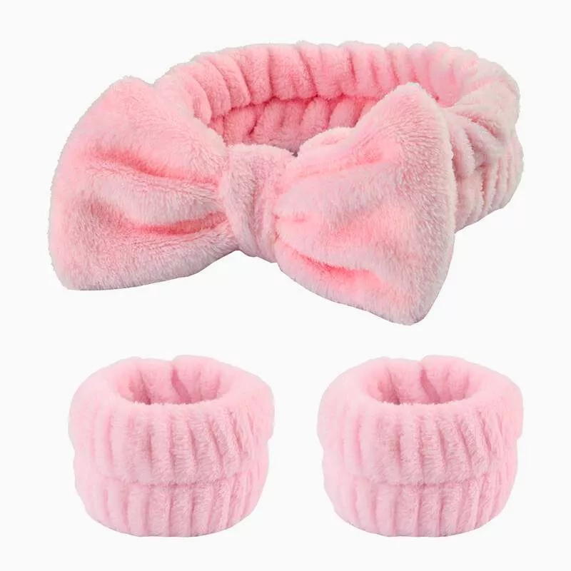 Set cadou pentru ea Bentita cosmetica Fleece cu fundita [8]