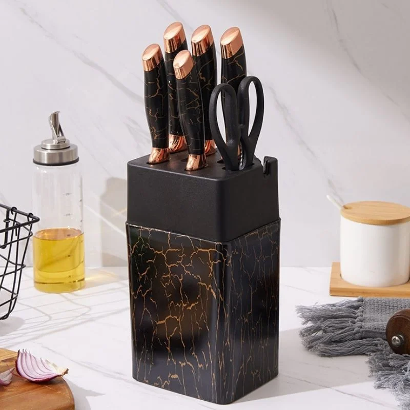 Cele mai noi - Set cutite inox cu suport elegant marmorat