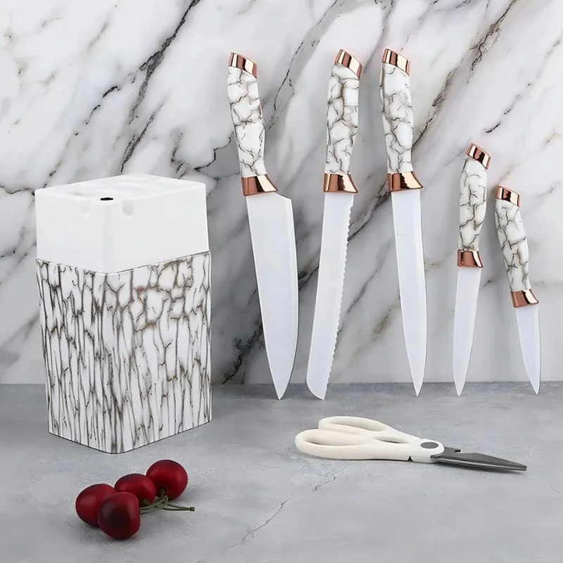 Set cutite inox cu suport elegant marmorat [1]