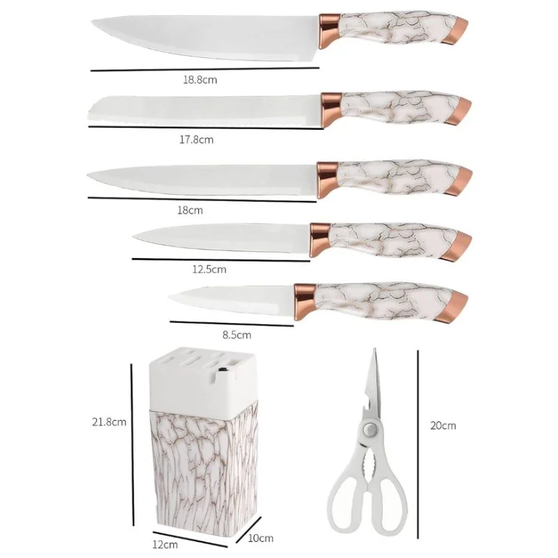 Set cutite inox cu suport elegant marmorat [13]