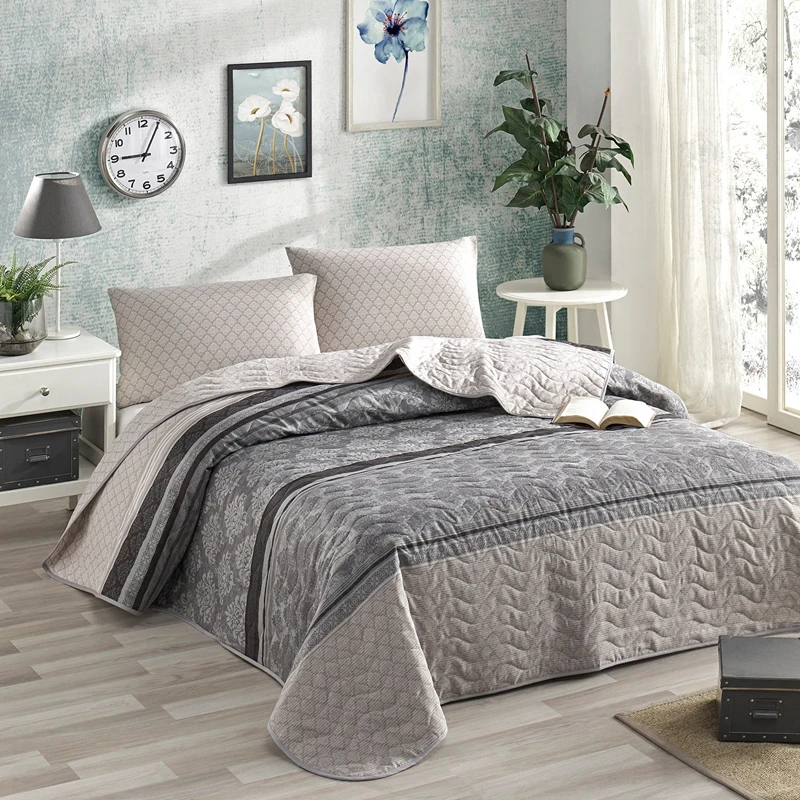 Cele mai noi - Set cuvertura Creative - Gri, 160x220 cm, 1 fata de perna