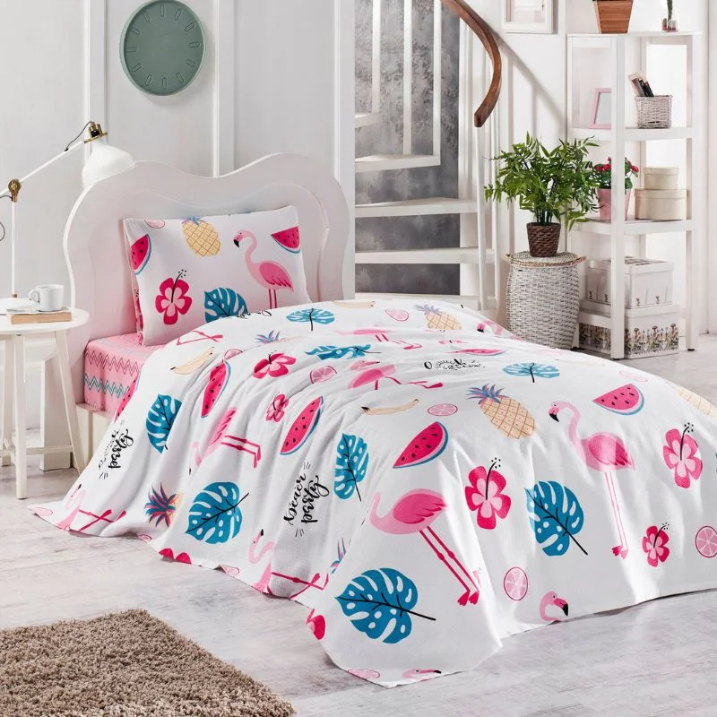 Cele mai noi - Set cuvertura piqué Kokteyl - 160x235 cm, 1 fata de perna