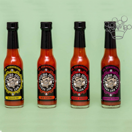 Cadouri pentru Mama - Set de 4 sosuri super picante PSYCHO Juice