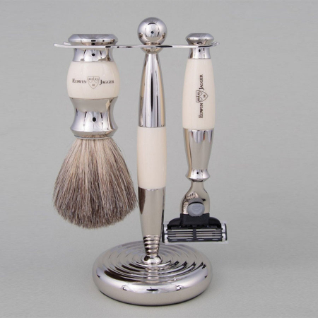 Cadouri Barbati - Set de barbierit 3 piese Ivory Mach3 Edwin Jagger