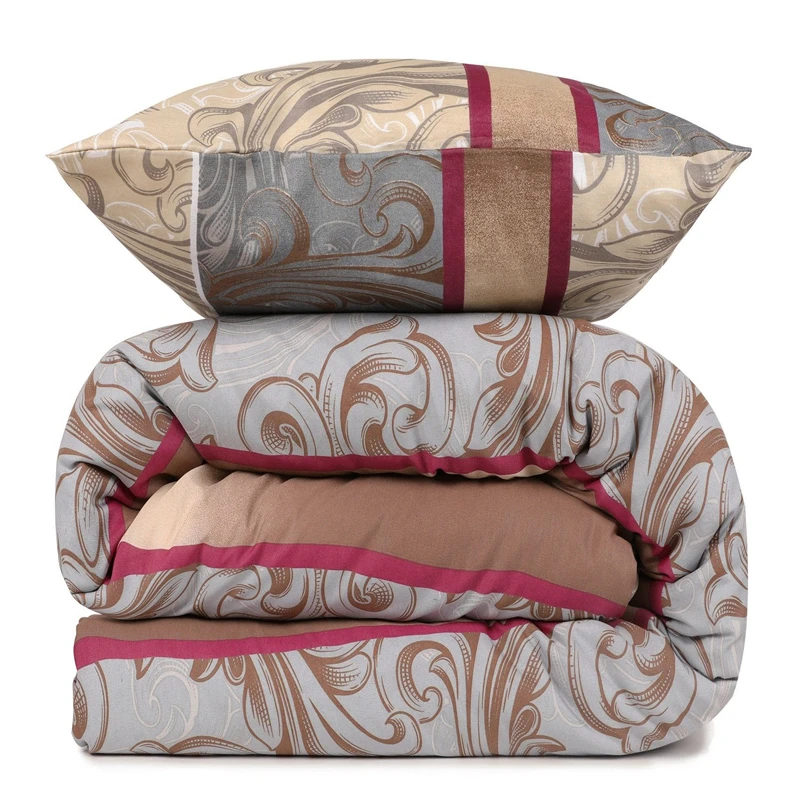 Set lenjerie Basilisk - Crem, 200x220 cm, 2 fete de perna, cearsaf [2]