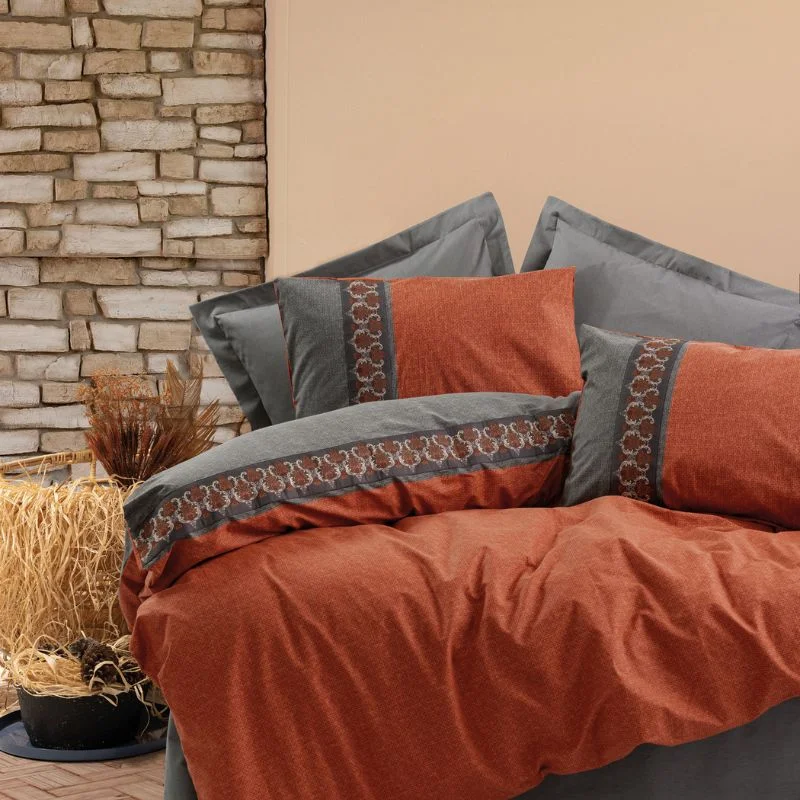 Set lenjerie de pat bumbac ranforce 200x220 cm, design premium si confort [0]