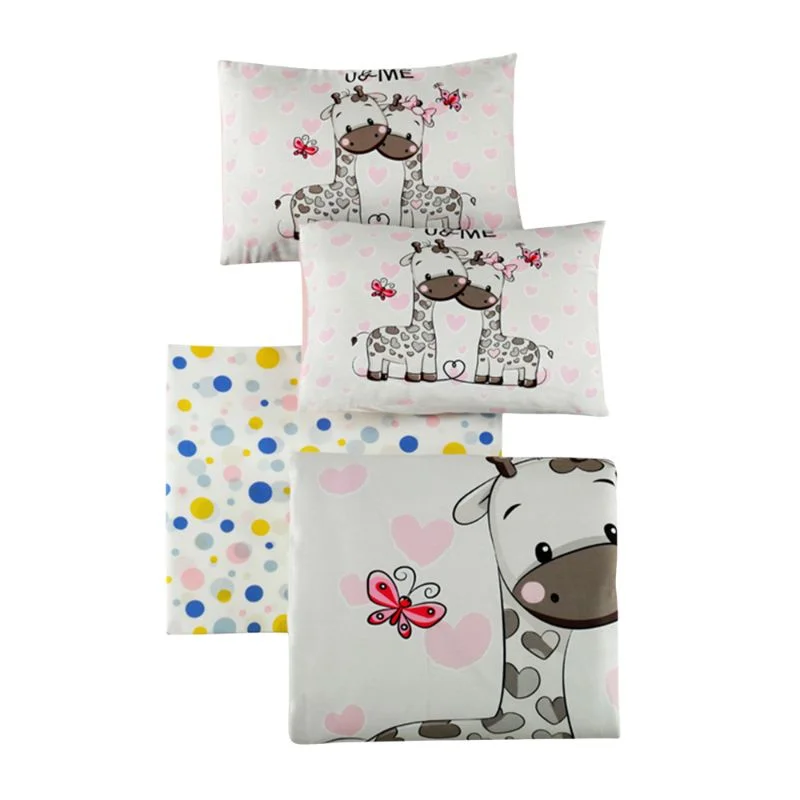 Set lenjerie de pat copii 100x150 cm, model creativ cu cearsaf si fete perna [2]