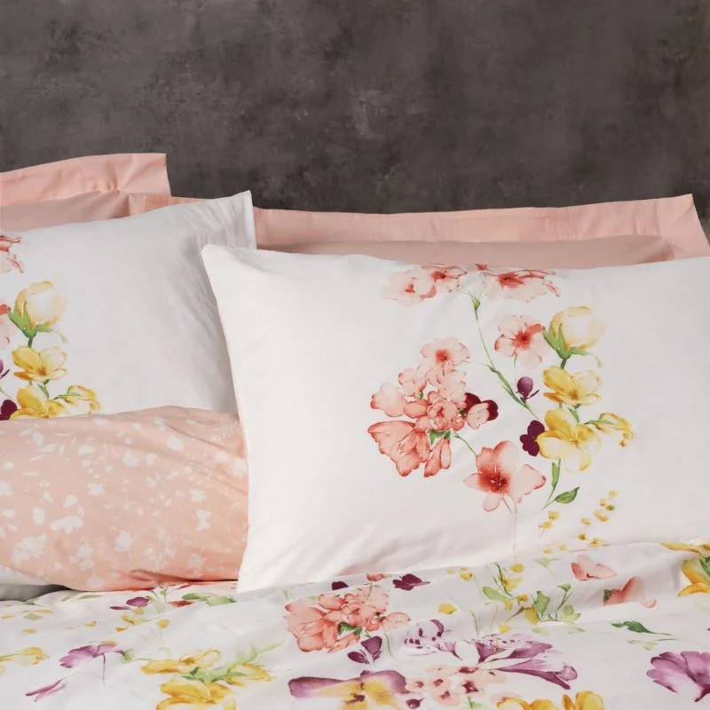 Set lenjerie pat Emma v2 - Somon, 160x220 cm, 1 fata de perna, cearsaf [1]