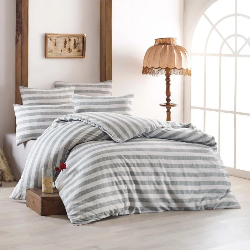 Cele mai noi - Set lenjerie pat Hook - Gri, 160x220 cm, 1 fata de perna