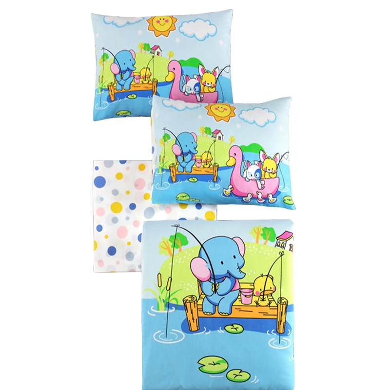 Set lenjerie ranforce - Albastru, 100x150 cm, 2 fete de perna, cearsaf [2]