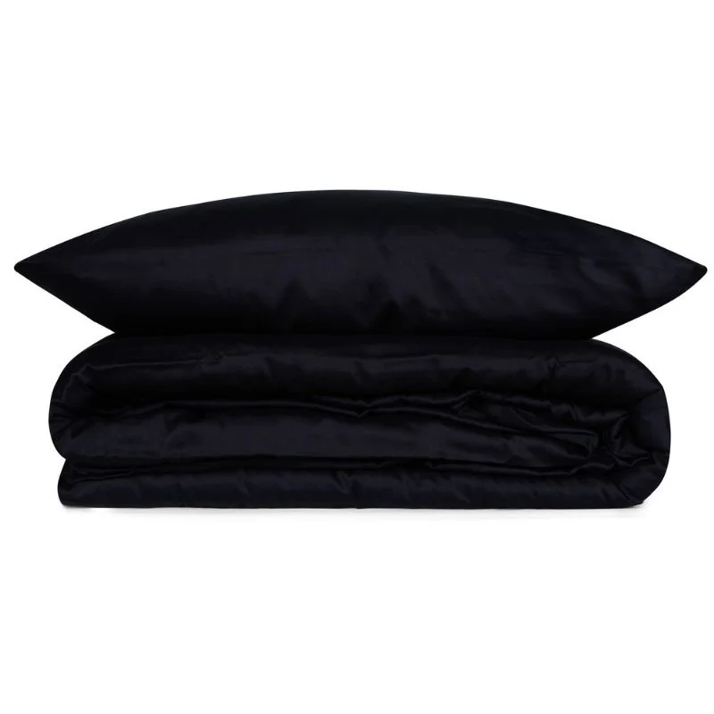 Set lenjerie satinata Elegant - Bleumarin, 200x220 cm, 4 fete de perna, cearsaf [3]