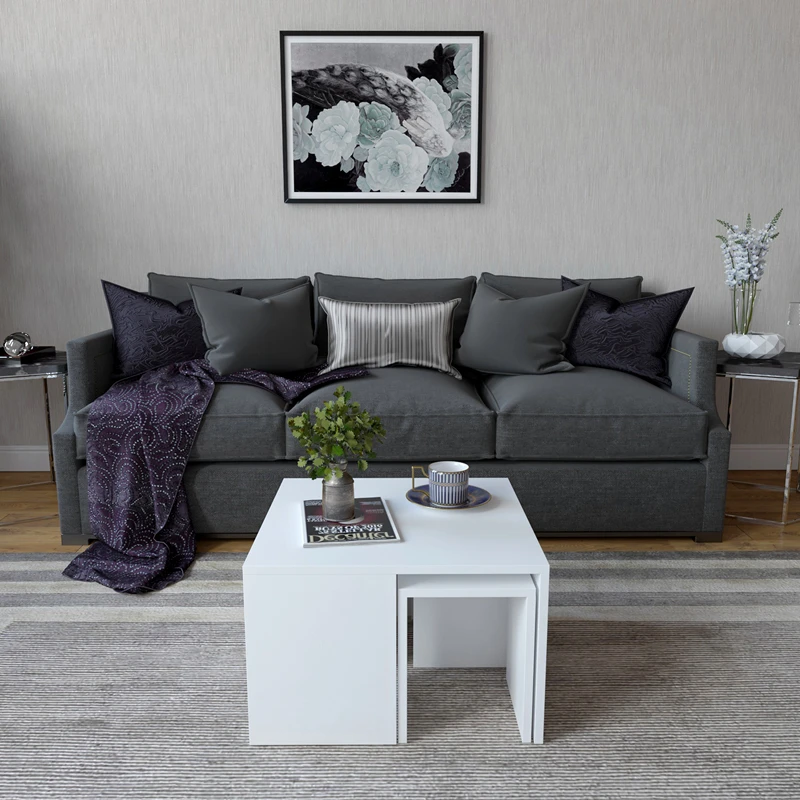 Set masute de cafea Ortanca alb, design modern, multifunctional [1]