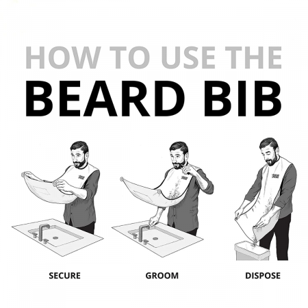 Sort de barbierit Beard Barber Bib [2]