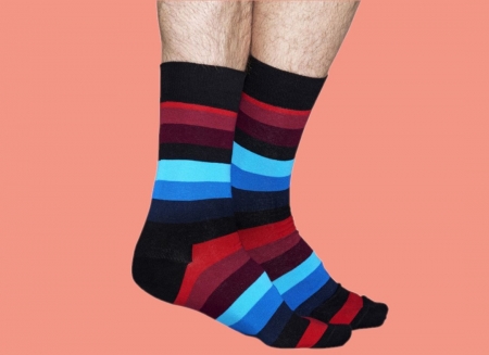 Reduceri traznite - Sosete Happy Socks Negre cu Dungi