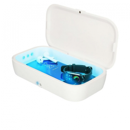 Sterilizator UV caseta alba cu incarcator wireless [0]