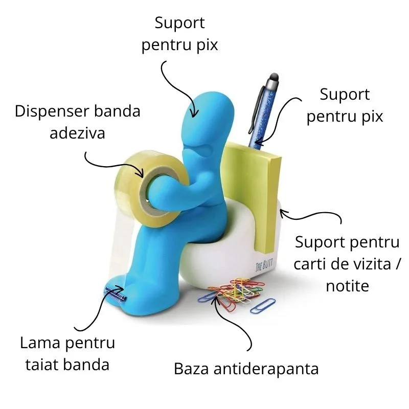 Suport amuzant de birou Omulet pe tron [7]