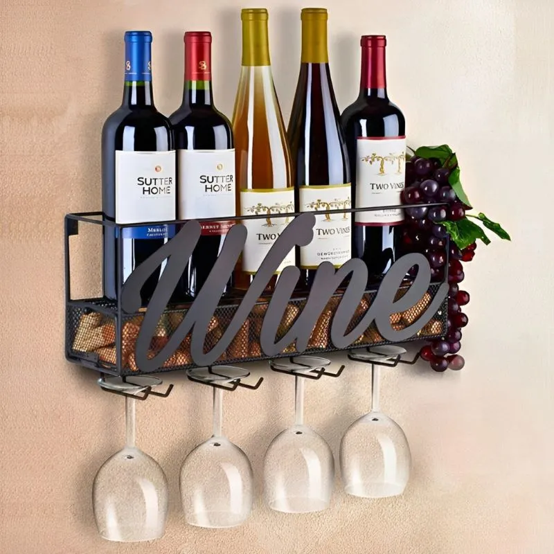 Cadouri Constantin si Elena - Suport de vin suspedat pentru sticle si pahare