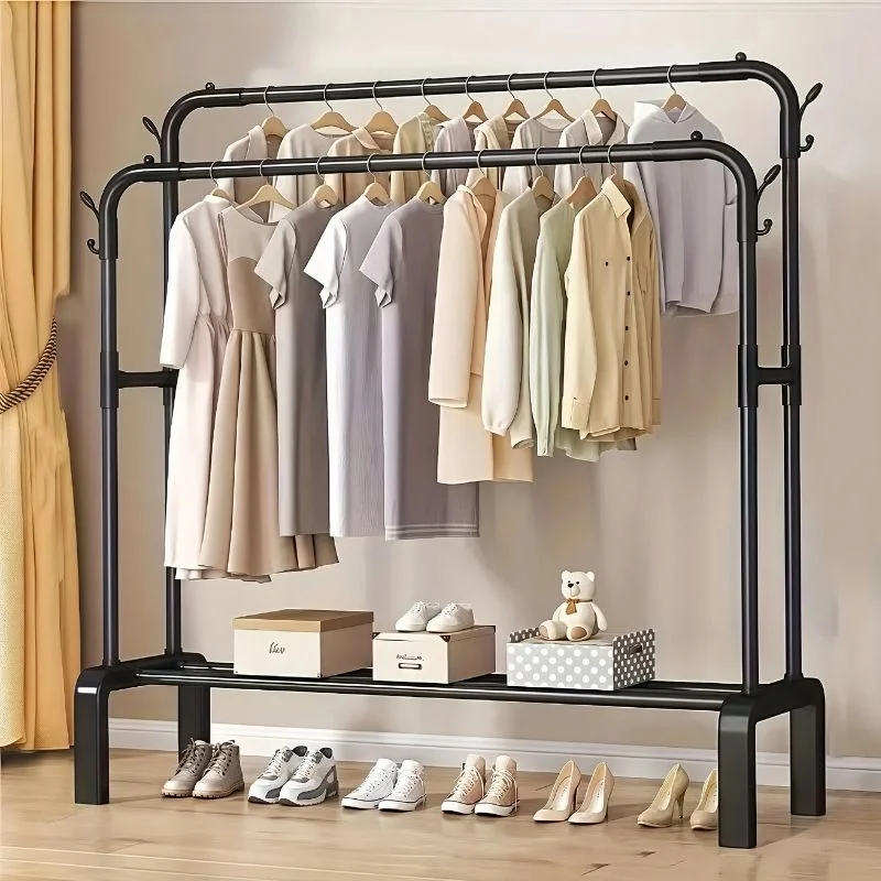 Suport haine cu doua bare si etajera pentru incaltaminte [1]