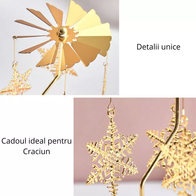 Suport lumanare decorativa Caruselul rotativ cu fulgi [14]