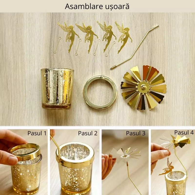 Suport lumanare decorativa Caruselul rotativ cu zane [15]