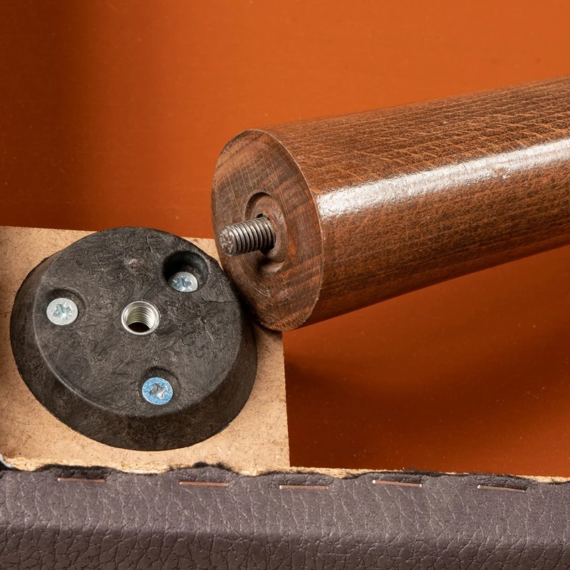 Taburet Urga mustar, structura din lemn, tapiterie piele ecologica, design modern [1]