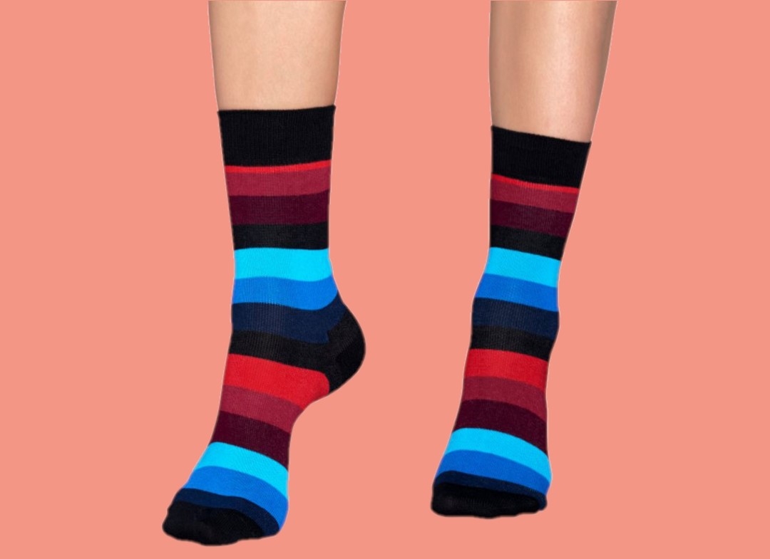 Sosete Happy Socks Negre cu Dungi