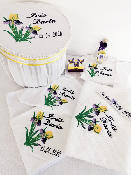 Trusou botez personalizat Floare de Iris [1]