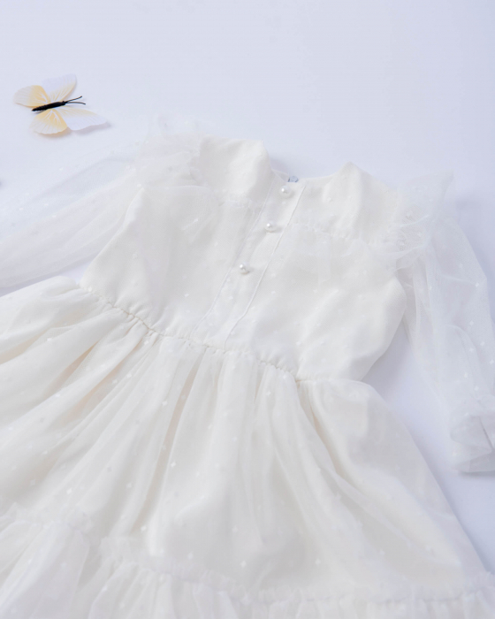 Rochie eleganta din tulle alb moale [5]