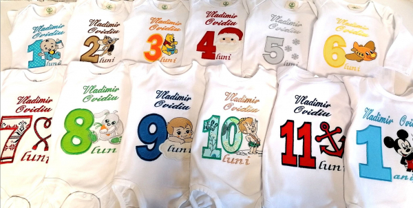 Set 12 body-uri aniversare personalizate pentru baieti [3]