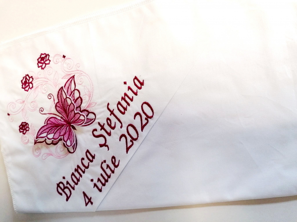 Trusou botez personalizat 6 piese Butterfly Burgundy [3]
