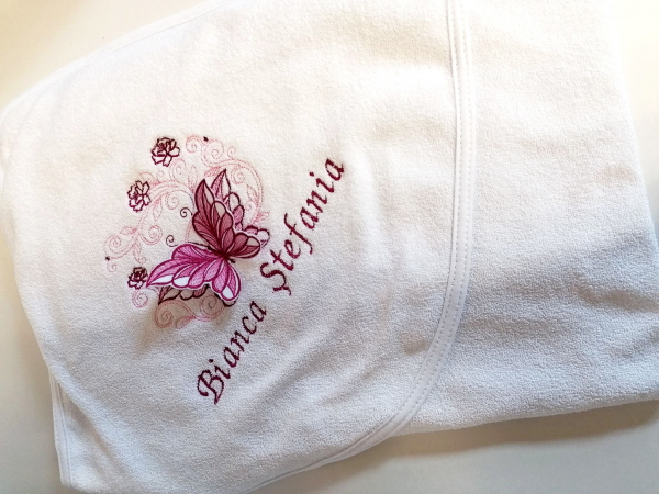 Trusou botez personalizat 6 piese Butterfly Burgundy [2]