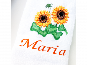 Prosoape personalizate botez - Prosop personalizat Sunflowers 140 x 70 cm