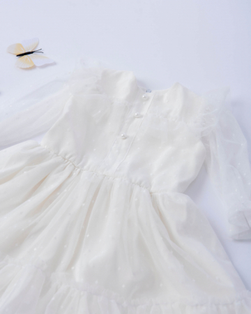 Rochie eleganta din tulle alb moale [4]